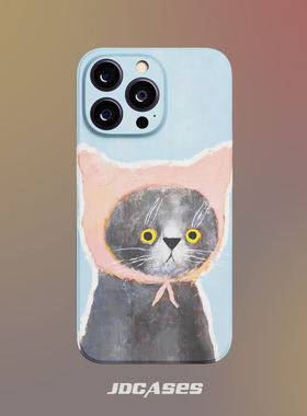 猫猫艺术画 iphone16promax手机壳小众菲林壳防摔苹果17全包软壳安卓