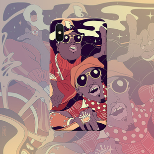 OutKast HIPHOP嘻哈15promax手机全包软壳半包硬壳菲林苹果防摔安卓 美国说唱二人组