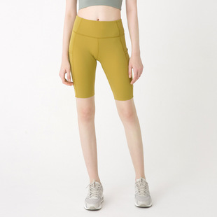 anjali健身骑行运动五分裤 裸感速干侧口袋高腰提臀弹力紧身 瑜伽裤