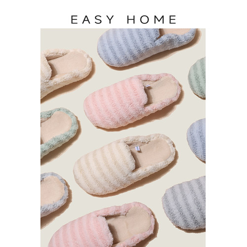 包头保暖日式居家条纹拖鞋