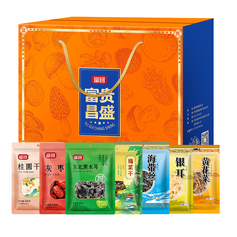 富昌大礼包山珍礼盒南北干货梅菜干木耳套餐慰问礼品活动伴手礼