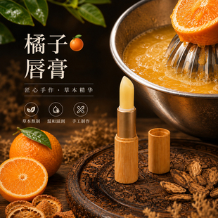 【会员专属】手工唇膏橘子蜂蜜味润唇膏私人订制