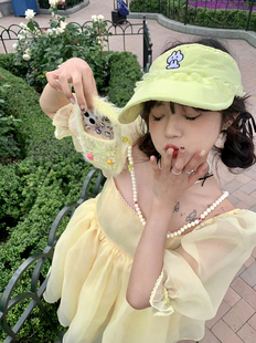 奈里nice in独立设计 春夏郊游系列 糖果色甜美显脸小防晒遮阳帽