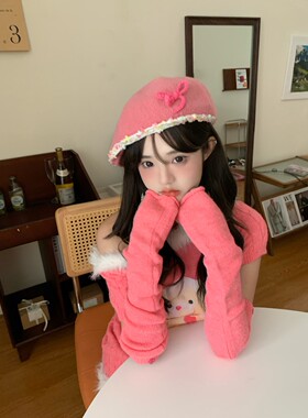 奈里nicein贝雷帽秋冬甜美女