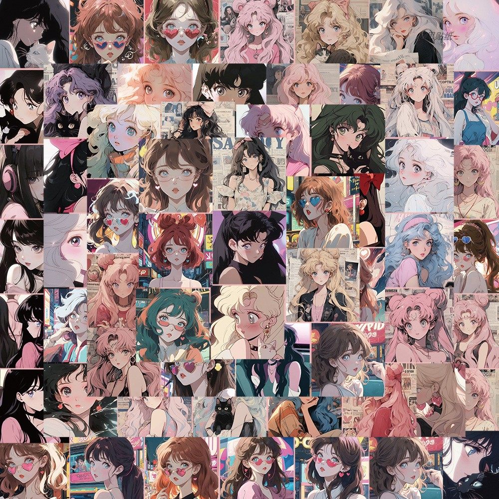 124张ins复古女头像贴纸素材吉他滑板头盔笔记本爆款diy贴画,文具电教/文化用品/商务用品,贴纸/立体贴纸,淘宝优惠券,粉丝福利购,淘宝优惠卷