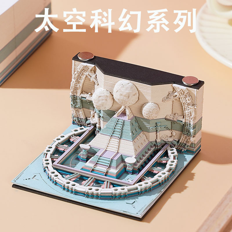 太空科幻纸雕地球日历3D便签纸