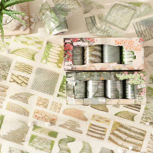 ZABC古道印象记系列盒装胶带pet材质石板路主题造景装饰素材拼贴