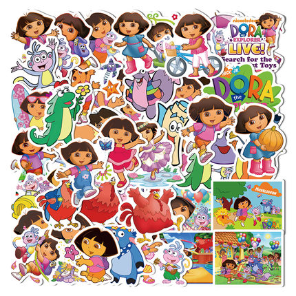 50张dora the explorer朵拉历险记贴纸笔记本电脑手账吉他贴画