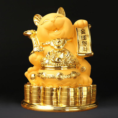 沙金大号摇手猫摆件存钱储蓄罐创意店铺开业礼品工厂一件代发