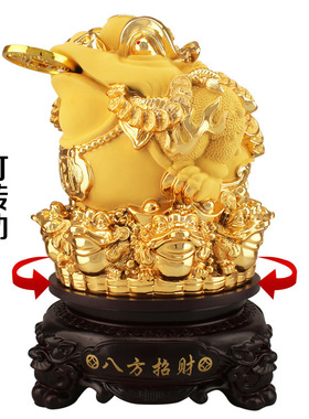 金蟾中式摆件招财家居酒柜客厅装饰品树脂工艺品店铺开业礼品