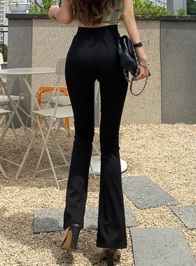 当天发 MISS WU值得入QF208小翘臀侧拉链弹力高腰休闲裤