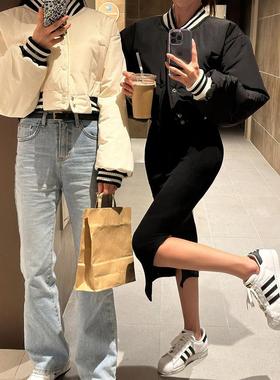 MISS WU 针织黑色包臀裙女春秋2024年新款方领内搭连衣裙