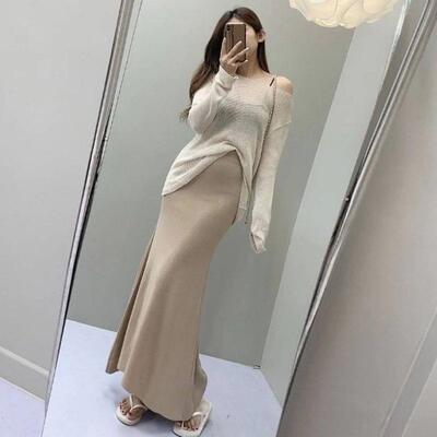 韩国正品长裙包臀通勤H型Q