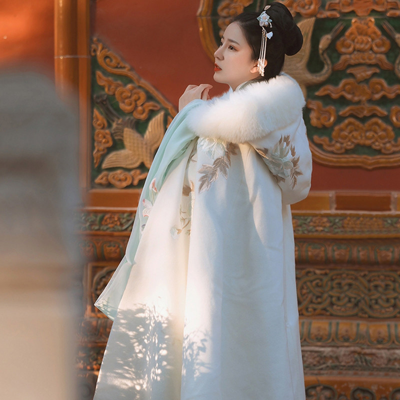 纳兰词斗篷汉服女长款加绒加厚保暖中国风披风披肩秋冬连帽毛领,女装/女士精品,汉服上装,淘宝优惠券,粉丝福利购,淘宝优惠卷