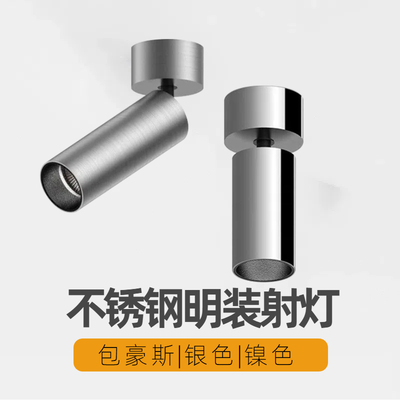 明装不锈钢射灯包豪斯中古银色
