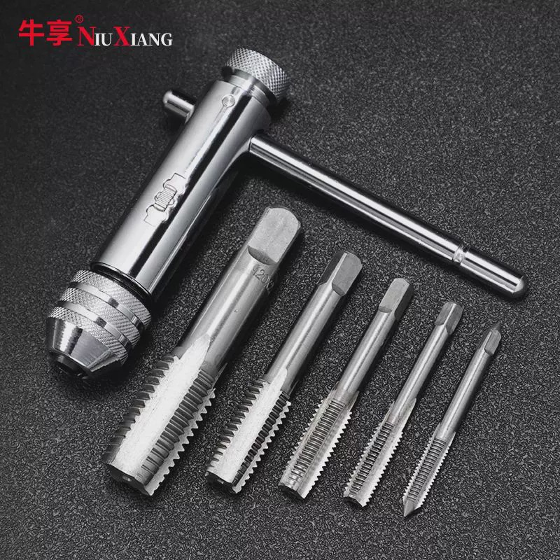 攻丝螺纹手用丝锥套装工具丝手动钻头开牙器螺丝攻丝器 一副2只