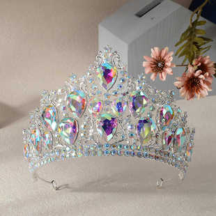 走秀选美冠军高定款跨境新娘皇冠舞台秀可调节尺寸大水晶概念贵冠