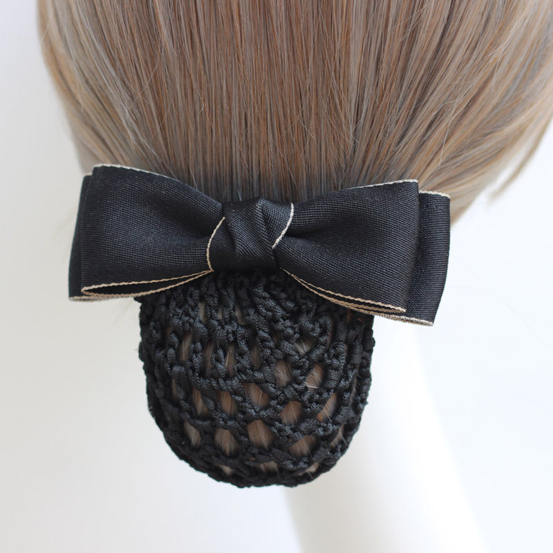 头花女职业盘发网兜物业酒店服务员护士银行工作上班专用发网网套