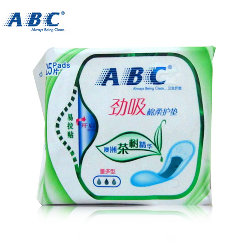 ABCÎÀÉú»¤µæ °ÄÖÞ²èÊ÷¾«»ª ³¬ÎüÃÞÈỤµæ ³¬Á¿ÎüÊÕ 163mm 25ƬN25