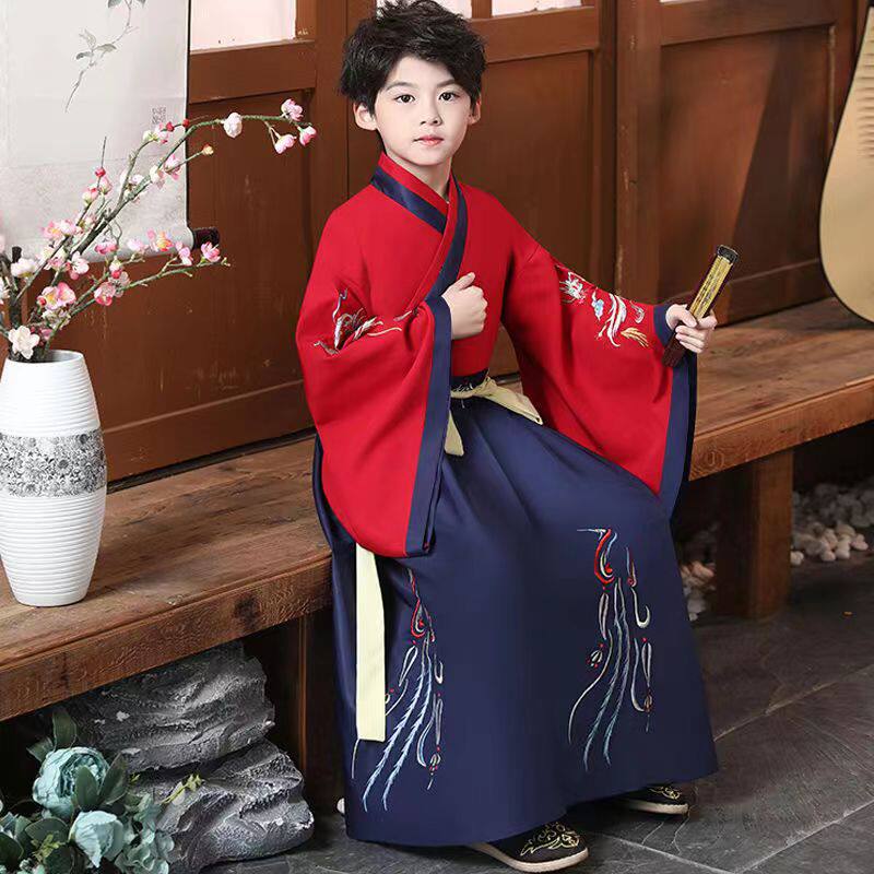 男童国学服中国风古装书童服装儿童三字经第子规儿童演出服汉服