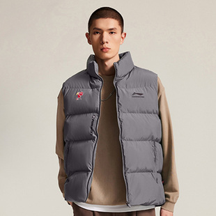 国潮运动服外套 保暖时尚 李宁棉马甲秋冬CBA篮球系列新款 立领冬季