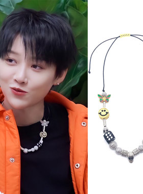 刘雨昕同款珍珠骰子蝴蝶硬核项链