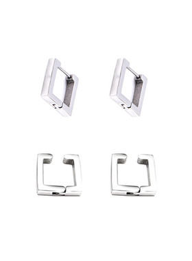吾岸 郝熠然同款正方形耳夹耳环圈简约钛钢不褪色钉男女气质礼物