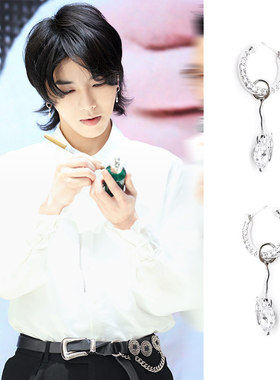 华晨宇明星花花同款火星焰火锆石圈耳环钉全新轻奢富贵千金风饰品