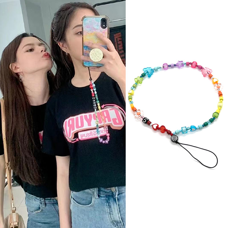 FreenBecky蝴蝶彩珠爱心花手机链