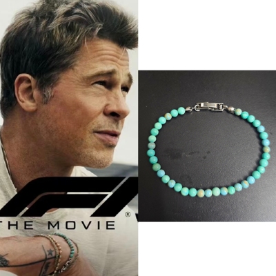 F1狂飙飞车 布拉德·皮特Brad Pitt同款手链蓝绿松石手表扣手串