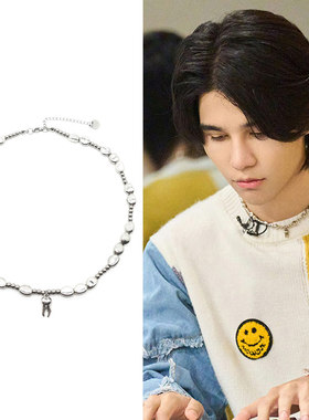 罗杰夫同款JeffSatur异形圆珠牙齿吊坠项链颈锁骨披荆斩棘一哥哥