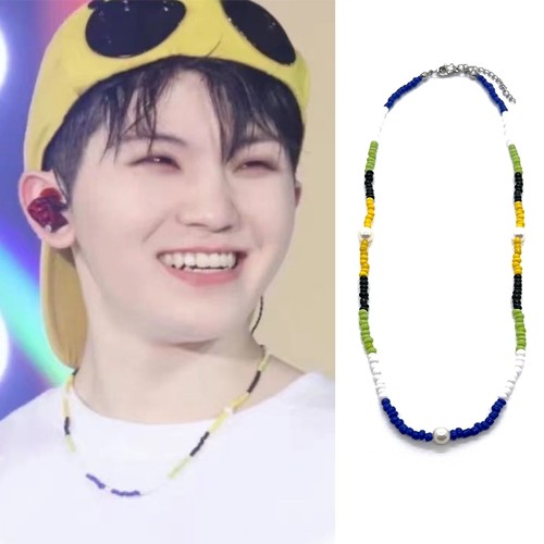 SEVENTEEN李知勋WOOZI同款彩珠串珍珠项链