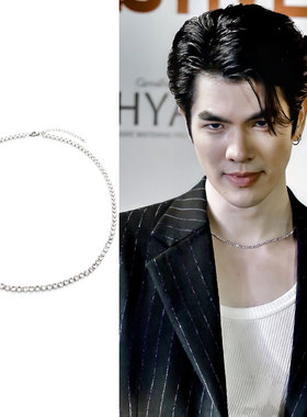 Mile张泽毅同款镶嵌满锆石项链圈