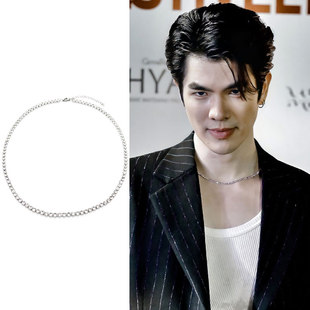 Mile张泽毅同款镶嵌满锆石项链圈闪亮晶轻奢日常情侣潮酷泰星周边