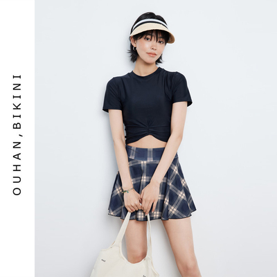 女士分体平角保守显瘦