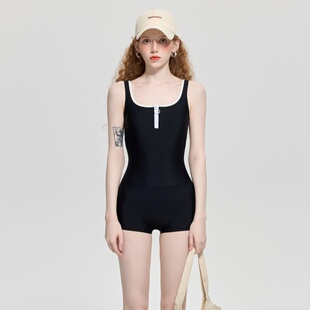 韩国新款 小胸聚拢遮肚显瘦连体保守专业竞速温泉连体游泳衣女