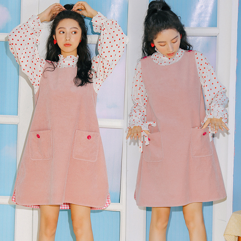 ´óÂëÅ®×°¿íËÉÌðÃÀ²¨µã³ÄÉÀÉÏÒ±³´øÈ¹Ì××°ÅÖmmÇï×°ÏÔÊݱ³ÐÄÁ¬ÒÂȹ