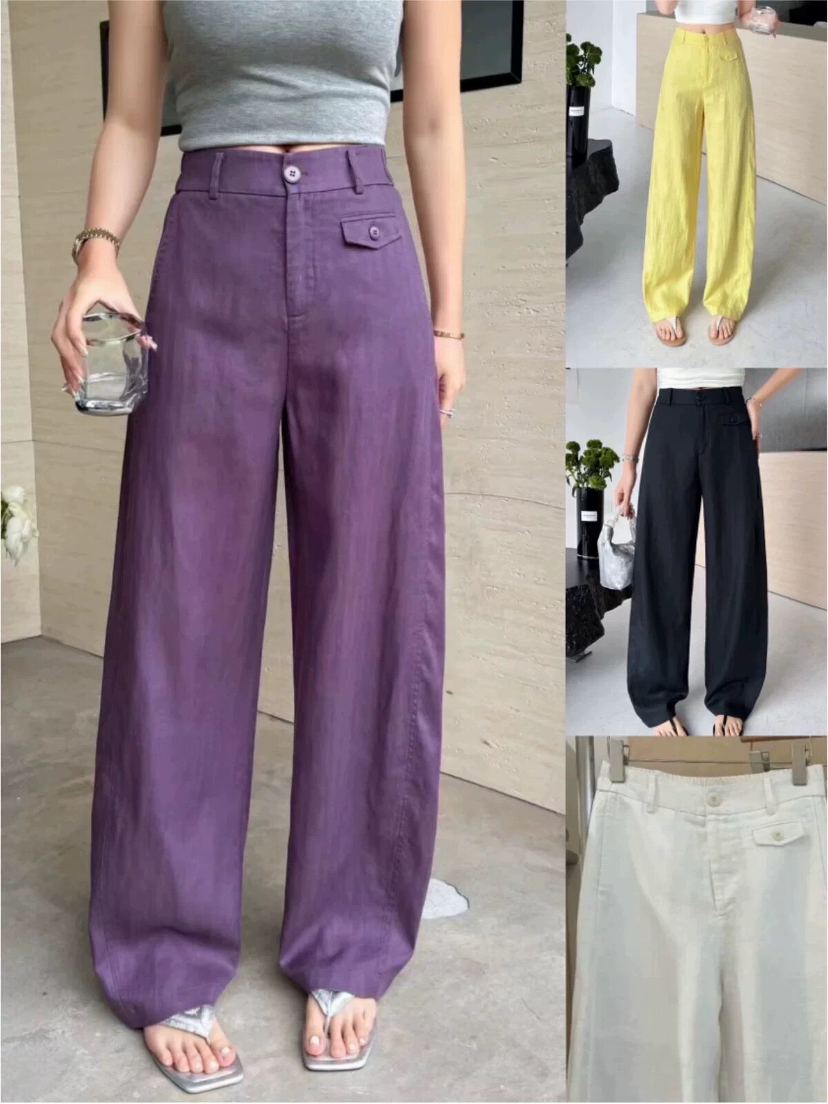 TLW.优品2026夏季新款莱赛尔天丝亚麻显瘦高腰直筒裤休闲裤长裤女