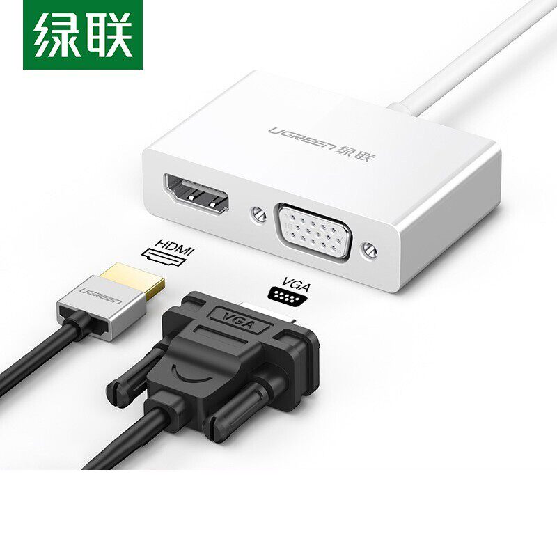 绿联Type-C转HDMI/VGA高清线转换器适用苹果电脑MacBook接投影仪