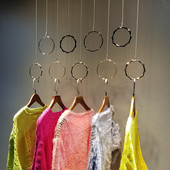 修货架 钢丝吊环竹节金色 店铺装 展示架吊挂 金属挂衣服链子 服装