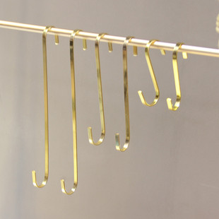 S钩挂钩 服装店挂钩s钩 扁s勾挂衣包包长钩 金色展示货架S型挂钩