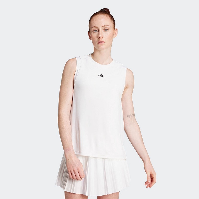 adidas阿迪达斯新款女子舒爽网球运动背心圆领无袖T恤透气KC1808
