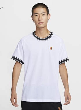 Nike耐克官方HERITAGE男子短袖网球上衣秋季半袖透气网眼FN0319