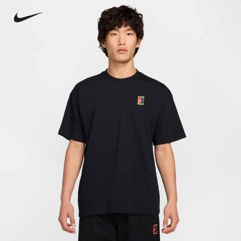 Nike复古网球T恤男子 耐克夏季新宽松休闲纯棉短袖上衣HJ3363-100