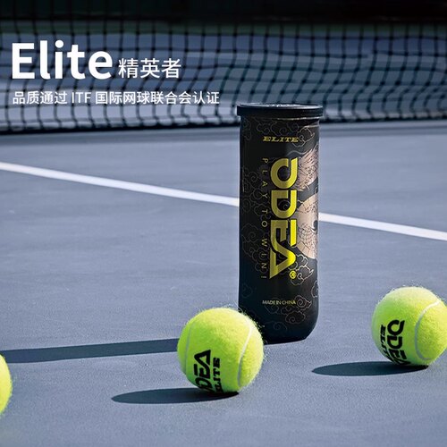 ODEA欧帝尔网球ELITE网球比赛有压高回弹专业训练网球3粒龙纹罐装