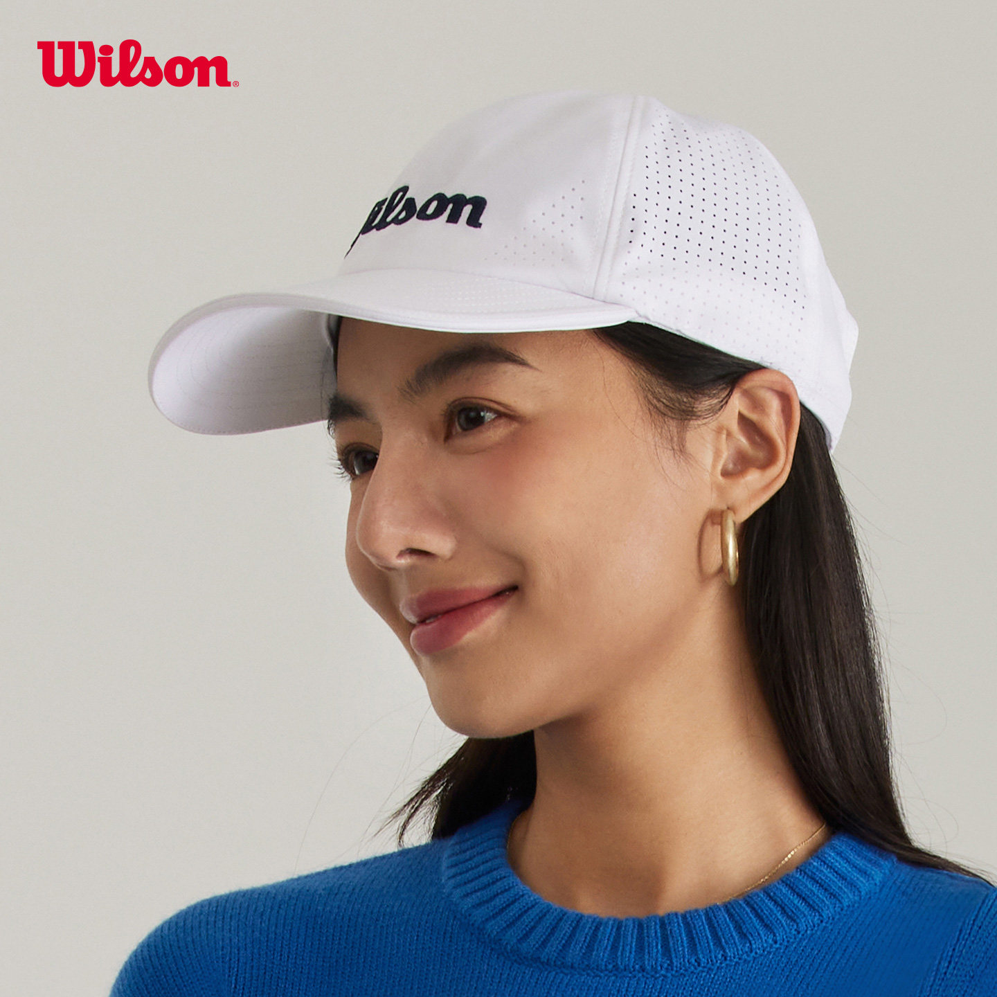 Wilson威尔胜经典LOGO运动棒球帽男女同款百搭可调节网球鸭舌帽子图片