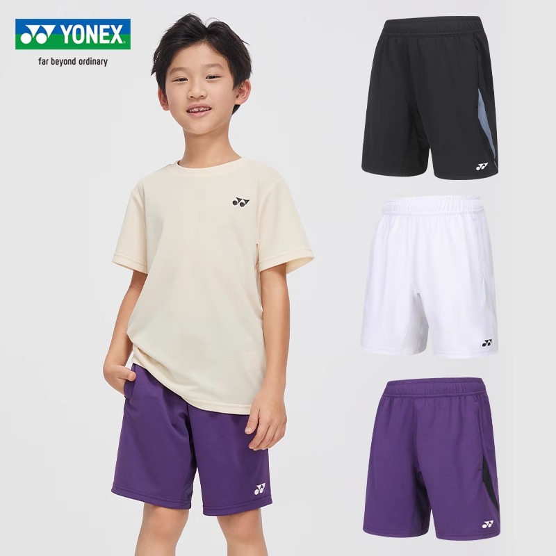 YONEX尤尼克斯儿童羽毛球服yy运动短裤男女大童网球运动裤训练