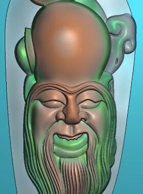 电脑雕刻图 精雕图 浮雕图 灰度图 JDP BMP 扫描寿星挂件3