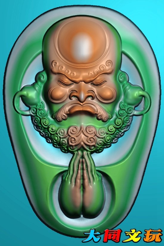 电脑雕刻图 精雕图 浮雕图 灰度图 JDP BMP 达摩罗汉挂件2