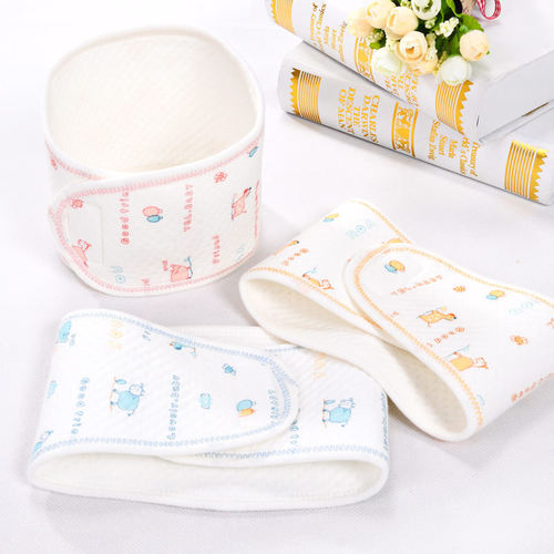 婴儿空气棉护脐巾 生态棉保暖卡通初生儿护肚围 再生纤维环保护肚